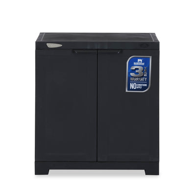 Nilkamal Freedom Small (FMS) Plastic Storage Cabinet (Charcoal Grey) - Front View