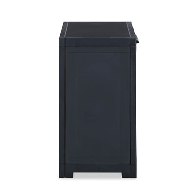 Nilkamal Freedom Small (FMS) Plastic Storage Cabinet (Charcoal Grey) - Side View