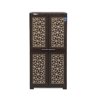 Nilkamal Freedom Star (FMSC18STR) Plastic Shoe Cabinet (Weather Brown & Biscuit)