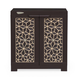 Nilkamal Freedom Star (FMSC09STR) Plastic Shoe Cabinet (Weather Brown & Biscuit)