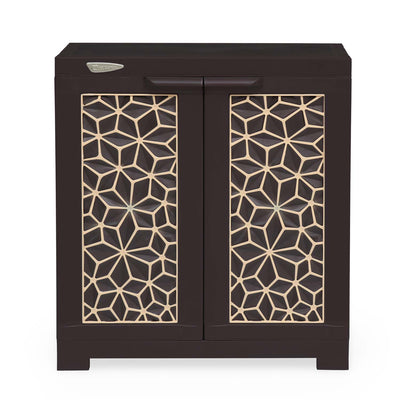 Nilkamal Freedom Star (FMSC09STR) Plastic Shoe Cabinet (Weather Brown & Biscuit)