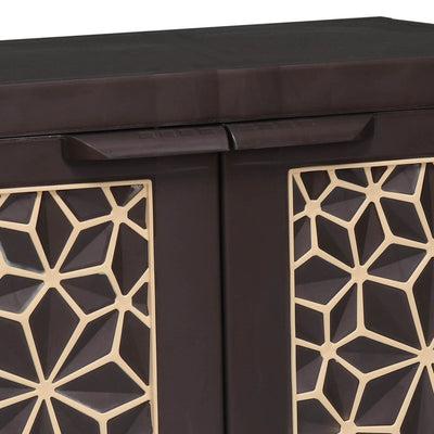 Nilkamal Freedom Star Small (FMSSTAR) Plastic Storage Cabinet (Weather Brown & Biscuit)