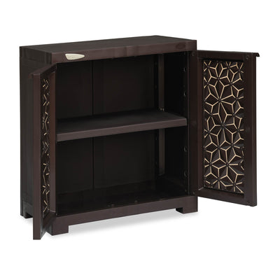 Nilkamal Freedom Star Small (FMSSTAR) Plastic Storage Cabinet (Weather Brown & Biscuit)