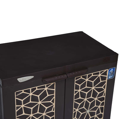 Nilkamal Freedom Star (FMSC09STR) Plastic Shoe Cabinet (Weather Brown & Biscuit)