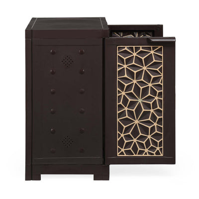 Nilkamal Freedom Star (FMSC09STR) Plastic Shoe Cabinet (Weather Brown & Biscuit)
