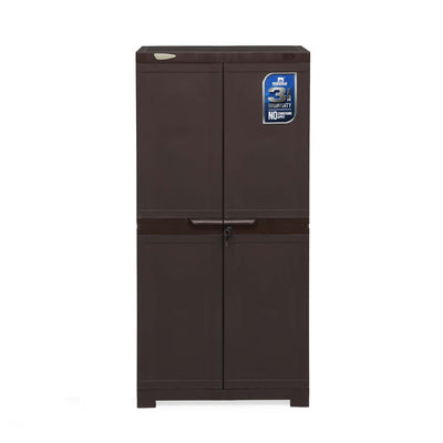Nilkamal Freedom FMM Plastic Storage Cabinet (Weather Brown) - Front View