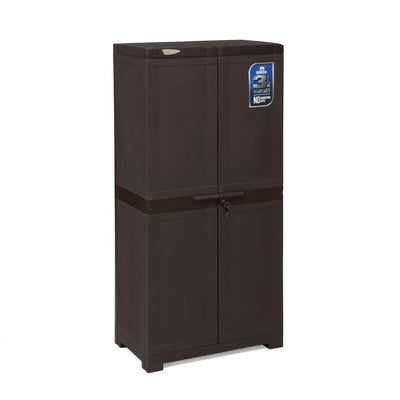 Nilkamal Freedom FMM Plastic Storage Cabinet (Weather Brown) - Slight Side View