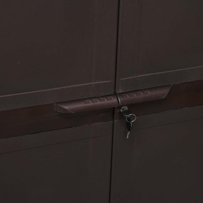 Nilkamal Freedom FMM Plastic Storage Cabinet (Weather Brown) - Lock Closeup View