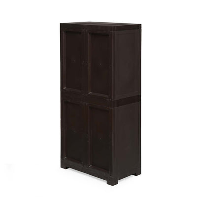 Nilkamal Freedom FMM Plastic Storage Cabinet (Weather Brown) - Slight Back View