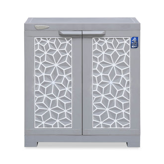 Nilkamal Freedom Star Small (FMSSTAR) Plastic Storage Cabinet (Haze Grey & Milky White)