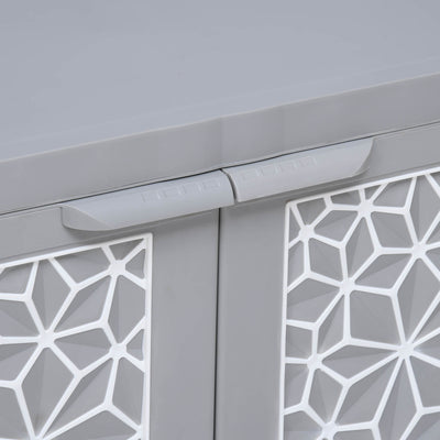 Nilkamal Freedom Star Small (FMSSTAR) Plastic Storage Cabinet (Haze Grey & Milky White) - Closeup View