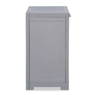 Nilkamal Freedom Star Small (FMSSTAR) Plastic Storage Cabinet (Haze Grey & Milky White) - Side View