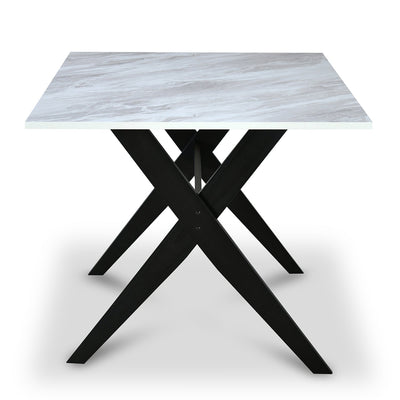 Nilkamal Oyster 6 Seater Dining Set (Dark Walnut)