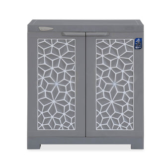 Nilkamal Freedom Star (FMSC09STR) Plastic Shoe Cabinet (Haze Grey & Milky White)