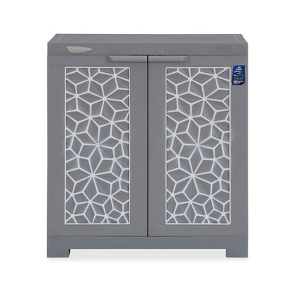 Nilkamal Freedom Star (FMSC09STR) Plastic Shoe Cabinet (Haze Grey & Milky White)