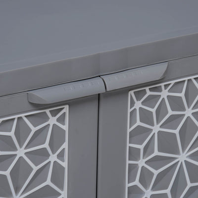 Nilkamal Freedom Star (FMSC09STR) Plastic Shoe Cabinet (Haze Grey & Milky White)