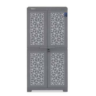 Nilkamal Freedom Star (FMSC18STR) Plastic Shoe Cabinet (Haze Grey & Milky White)