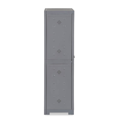 Nilkamal Freedom Star (FMSC18STR) Plastic Shoe Cabinet (Haze Grey & Milky White) - Side View