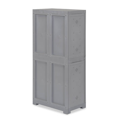 Nilkamal Freedom Star (FMSC18STR) Plastic Shoe Cabinet (Haze Grey & Milky White) - Slight Back View