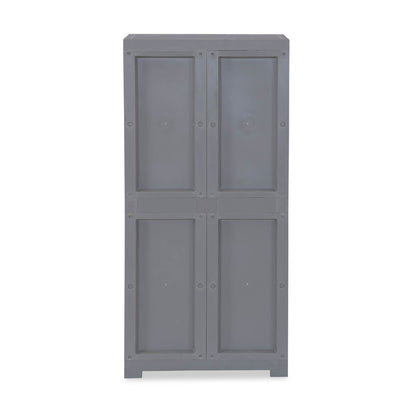Nilkamal Freedom Star (FMSC18STR) Plastic Shoe Cabinet (Haze Grey & Milky White) - Back View