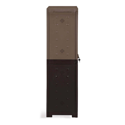 Nilkamal Freedom (FMSC18D) Plastic Shoe Cabinet (Rattan Dark Beige & Weather Brown)