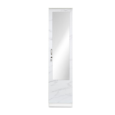 Nilkamal Marbito 1 Door Wardrobe With Mirror (White)