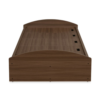 Nilkamal Addison Single Bed With Box Storage (Classic Walnut)