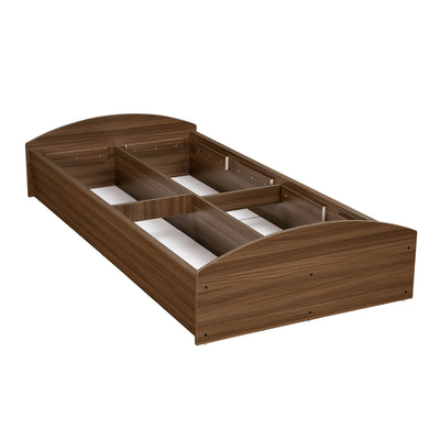 Nilkamal Addison Single Bed With Box Storage (Classic Walnut)