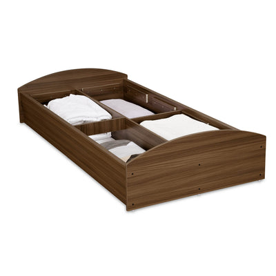Nilkamal Addison Single Bed With Box Storage (Classic Walnut)