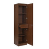 Nilkamal Joyce 1 Door Wardrobe With Mirror (Classic Walnut) - Open Storage View