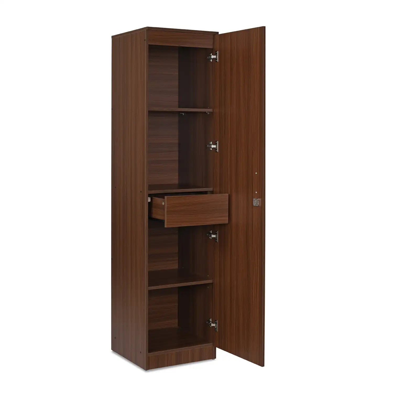 Nilkamal Joyce 1 Door Wardrobe With Mirror (Classic Walnut)