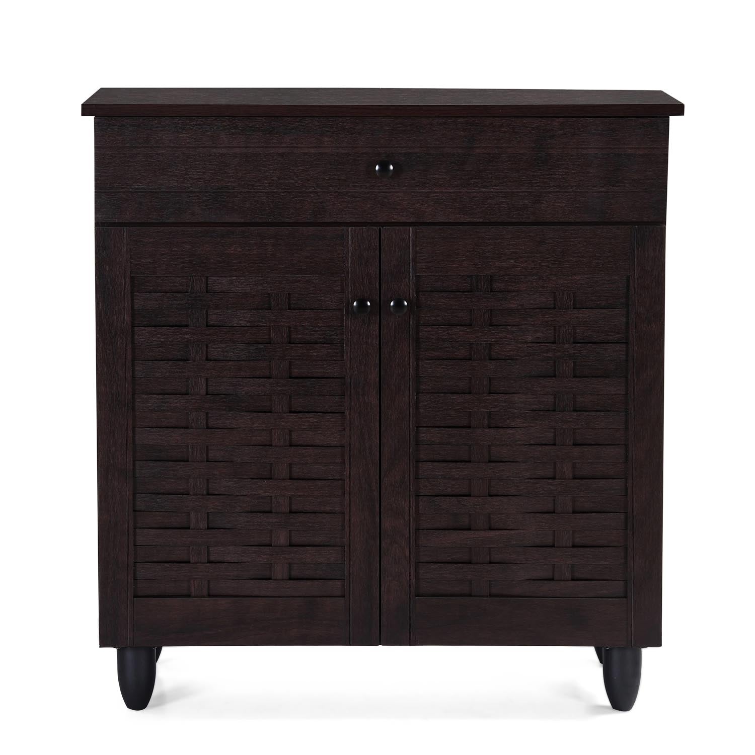 Nilkamal Kaira 2 Door Shoe Rack with Drawer (Wenge)