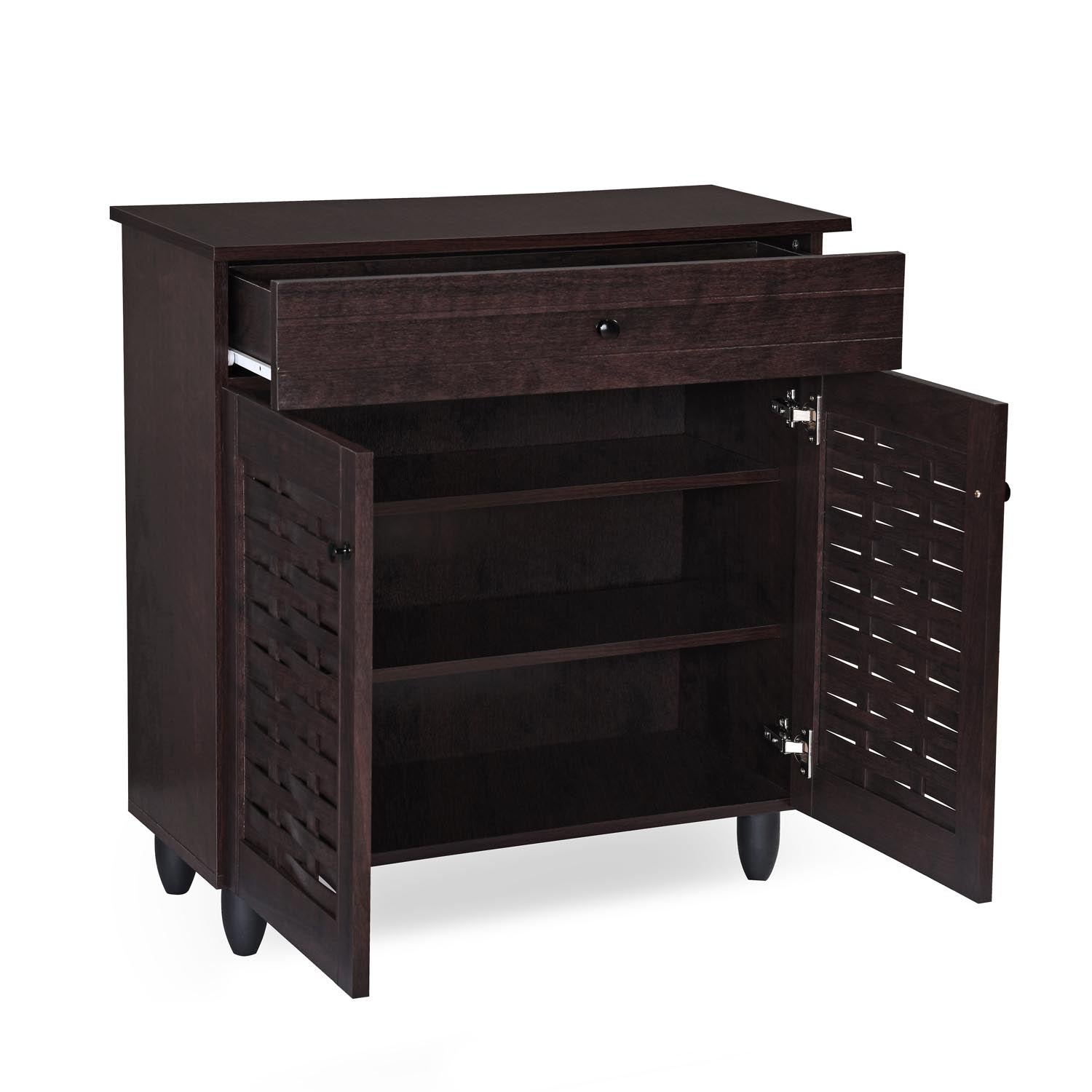 Nilkamal Kaira 2 Door Shoe Rack with Drawer (Wenge)