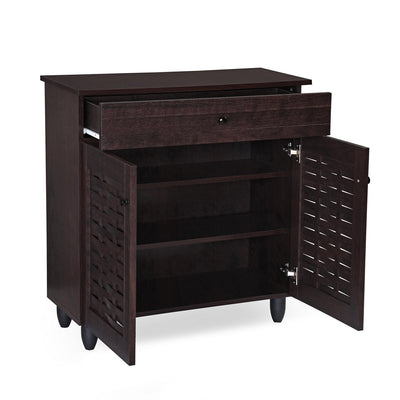 Nilkamal Kaira 2 Door Shoe Rack with Drawer (Wenge)