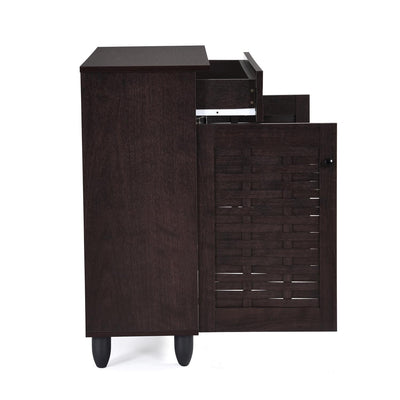 Nilkamal Kaira 2 Door Shoe Rack with Drawer (Wenge)