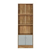 Nilkamal Gwen Book Case with Glass Sliding Doors (Oak Grey)