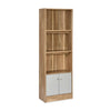 Nilkamal Gwen Book Case with Glass Sliding Doors (Oak Grey)