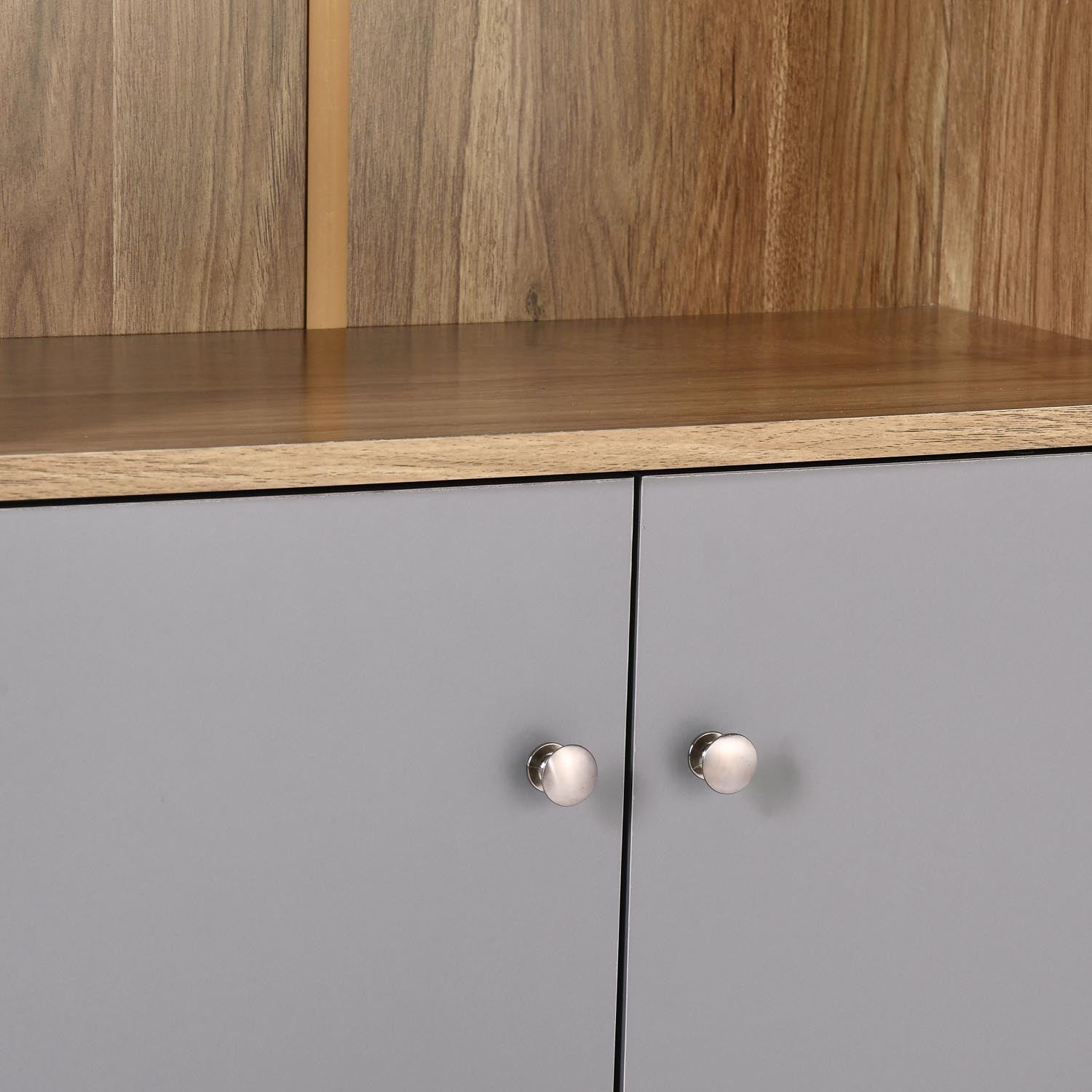 Nilkamal Gwen Book Case with Glass Sliding Doors (Oak Grey)