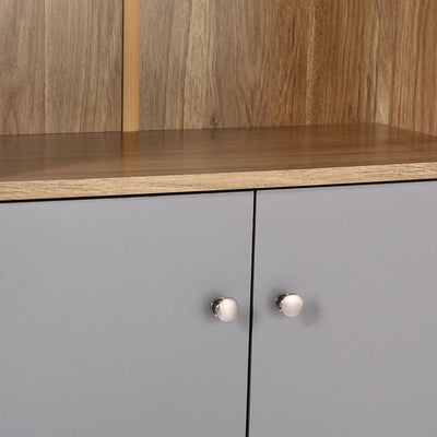 Nilkamal Gwen Book Case with Glass Sliding Doors (Oak Grey)