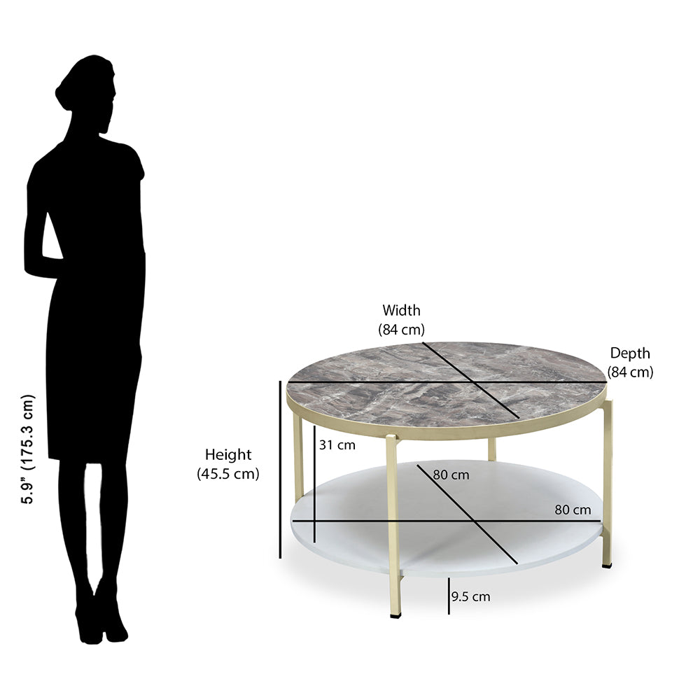 Nilkamal Gracie Round Center Table (Visconti Ivory)