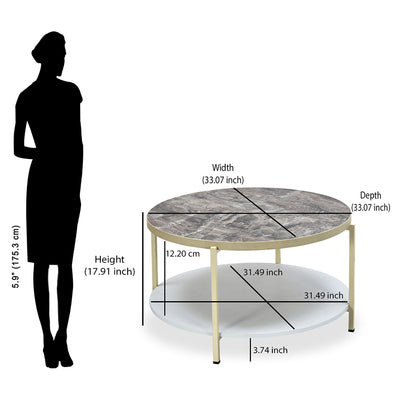 Nilkamal Gracie Round Center Table (Visconti Ivory)