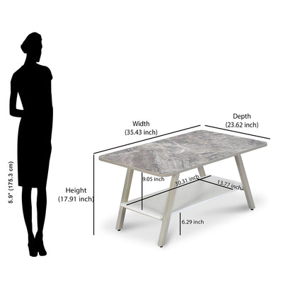 Nilkamal Granito Rectangular Center Table (Visconti Ivory)