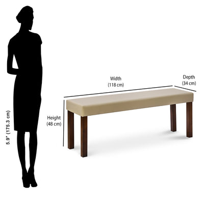 Nilkamal Venice Multi Use Long Sitting Bench for Living Room | Dining Room (Dirty Oak)