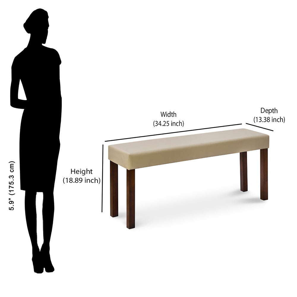 Nilkamal Venice Multi Use Medium Sitting Bench for Living Room | Dining Room (Dirty Oak)