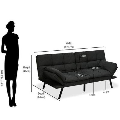 Nilkamal Oberon Futon Sofa Cum Bed (Dark Grey)