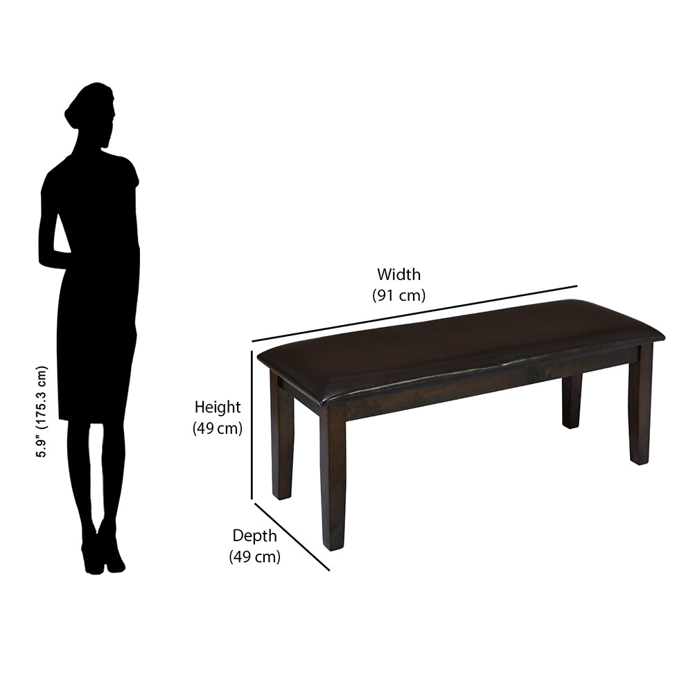 Nilkamal Magnito Multi Use Medium Sitting Bench for Living Room | Dining Room (Brown)