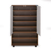 Nilkamal Ardor Shoe Cabinet (Oak/Frosty White) - Front Open Drawer View