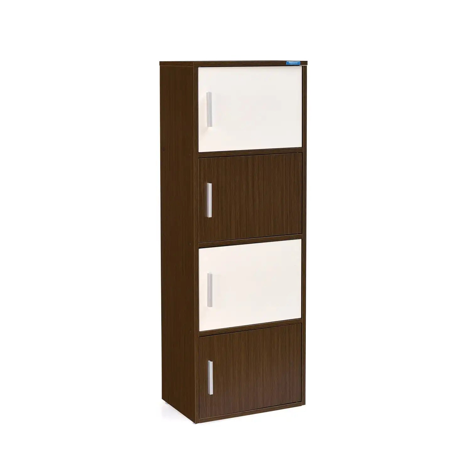 Nilkamal Sear 4 Tier Storage Cabinet (Oak/Frosty White)