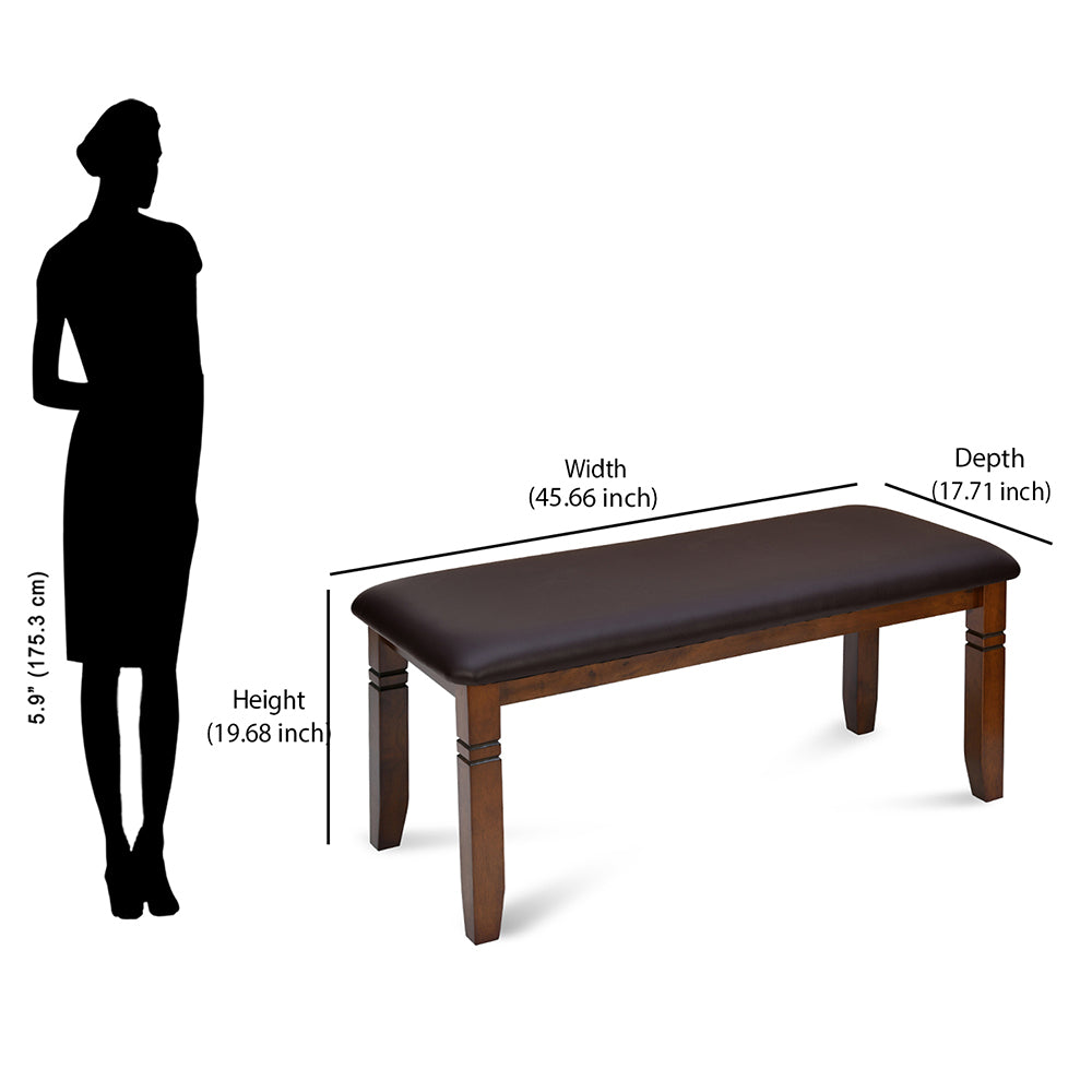 Nilkamal Rover Multi Use Long Sitting Bench for Living Room | Dining Room (Walnut Brown)