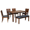 Nilkamal Rover 6 Seater Dining Set with Bench (Walnut Brown)